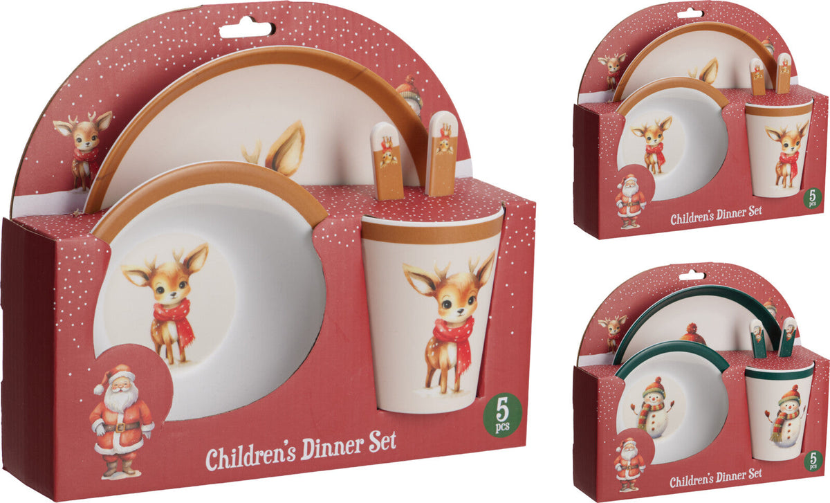serviesset 5dlg melamine 3 ass kerst design