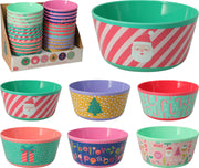 schaal melamine dia 14xh7cm 6ass xmas design