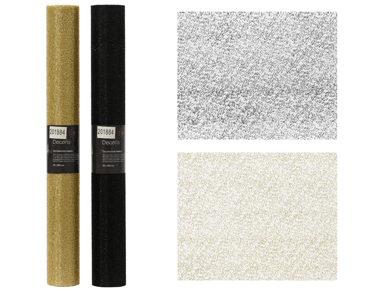 decostof polyester glitter 2col ass assortie l.200cm x w.35cm x h.0.1cm