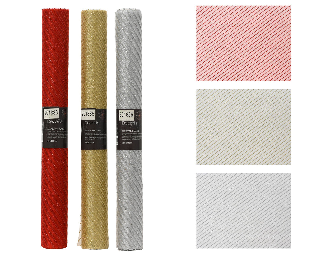 decostof polyester glitter 3col ass assortie l.200cm x w.35cm x h.0.1cm