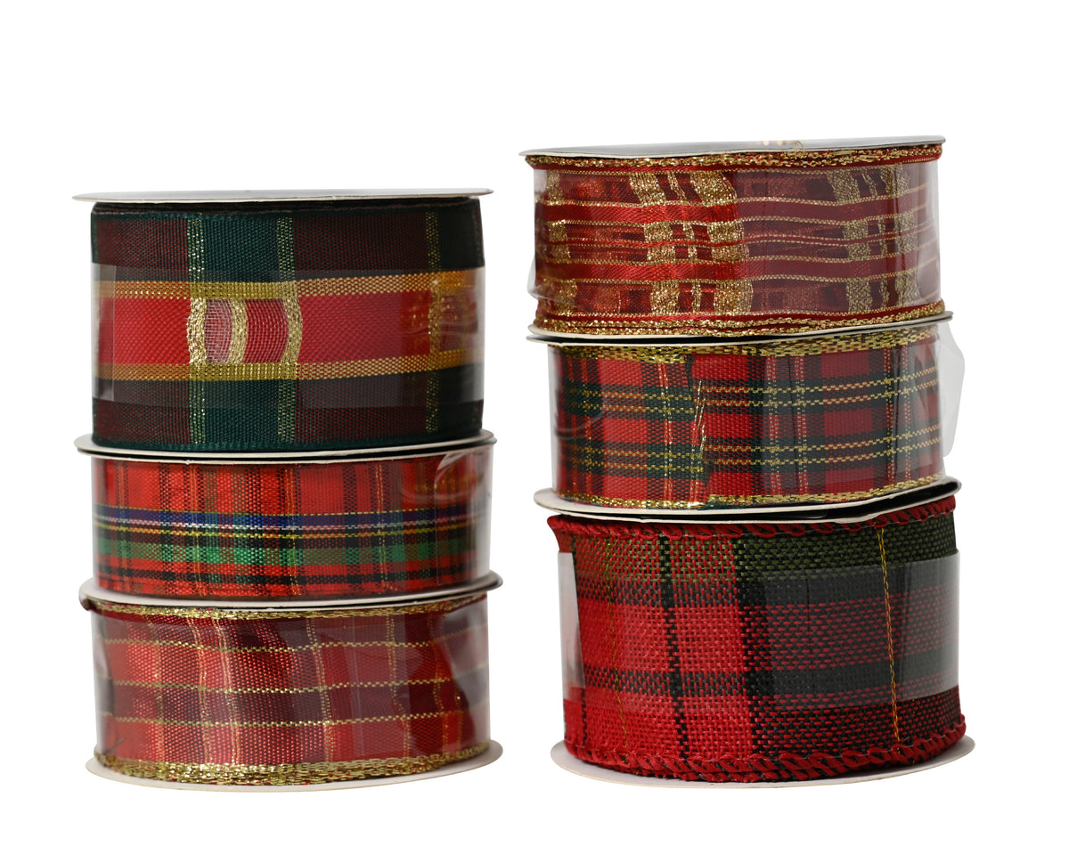 lint polyester check print 6ass assortie l.300cm x w.4cm x h.0.01cm