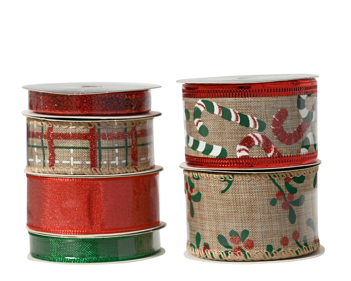 lint polyester green red print 6ass assortie l.200cm x w.3.8cm x h.0.01cm