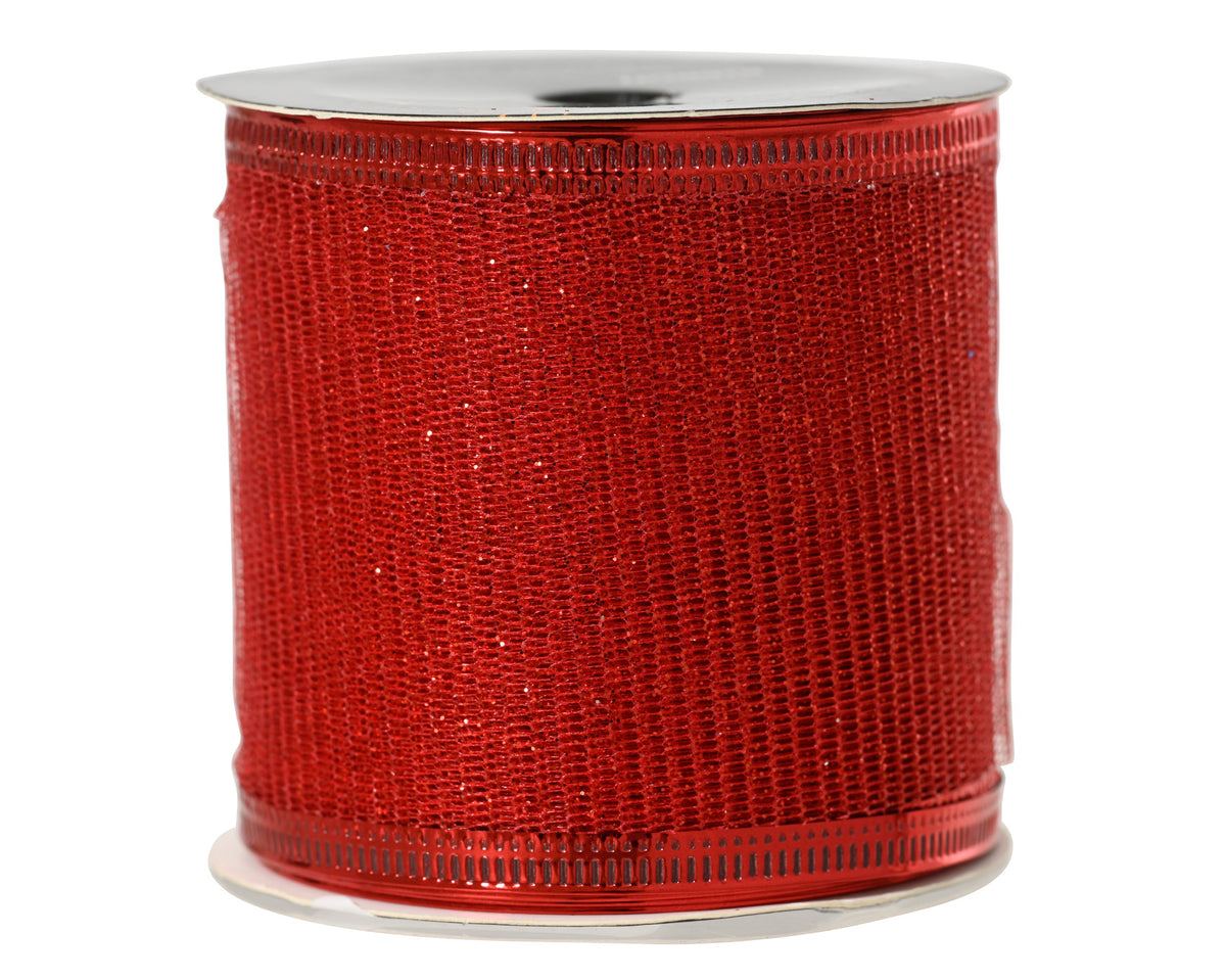 lint polyester glitter rood l.270cm x w.6.3cm x h.0.01cm