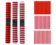 decostof polyester velvet stripes 3ass rood/kleur(en) l.120cm x w.35cm x h.0.01cm