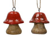 hanger mangohout enamel 2ass fsc mix 70% rood/wit d.5cm x h.5cm