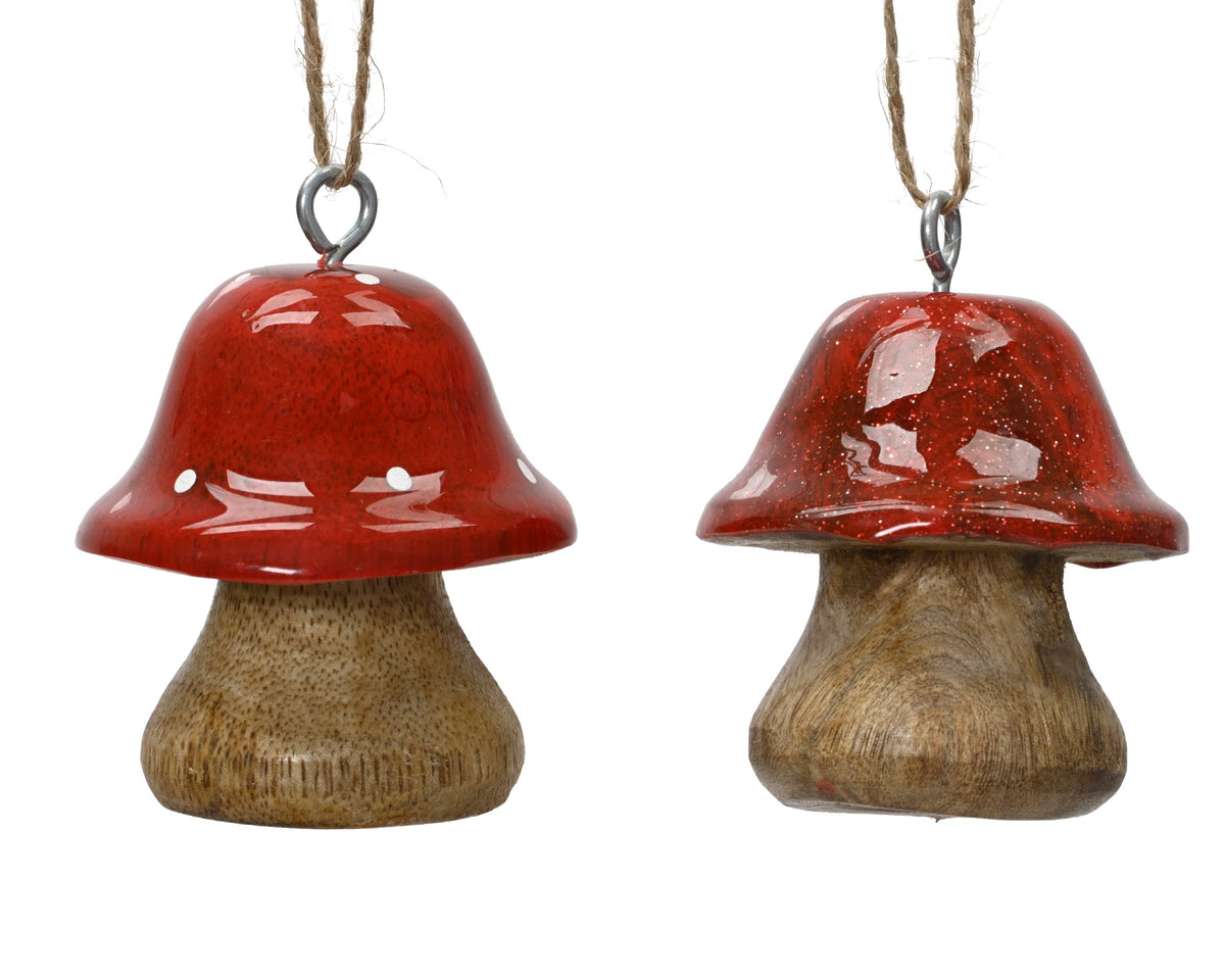 hanger mangohout enamel 2ass fsc mix 70% rood/wit d.5cm x h.5cm