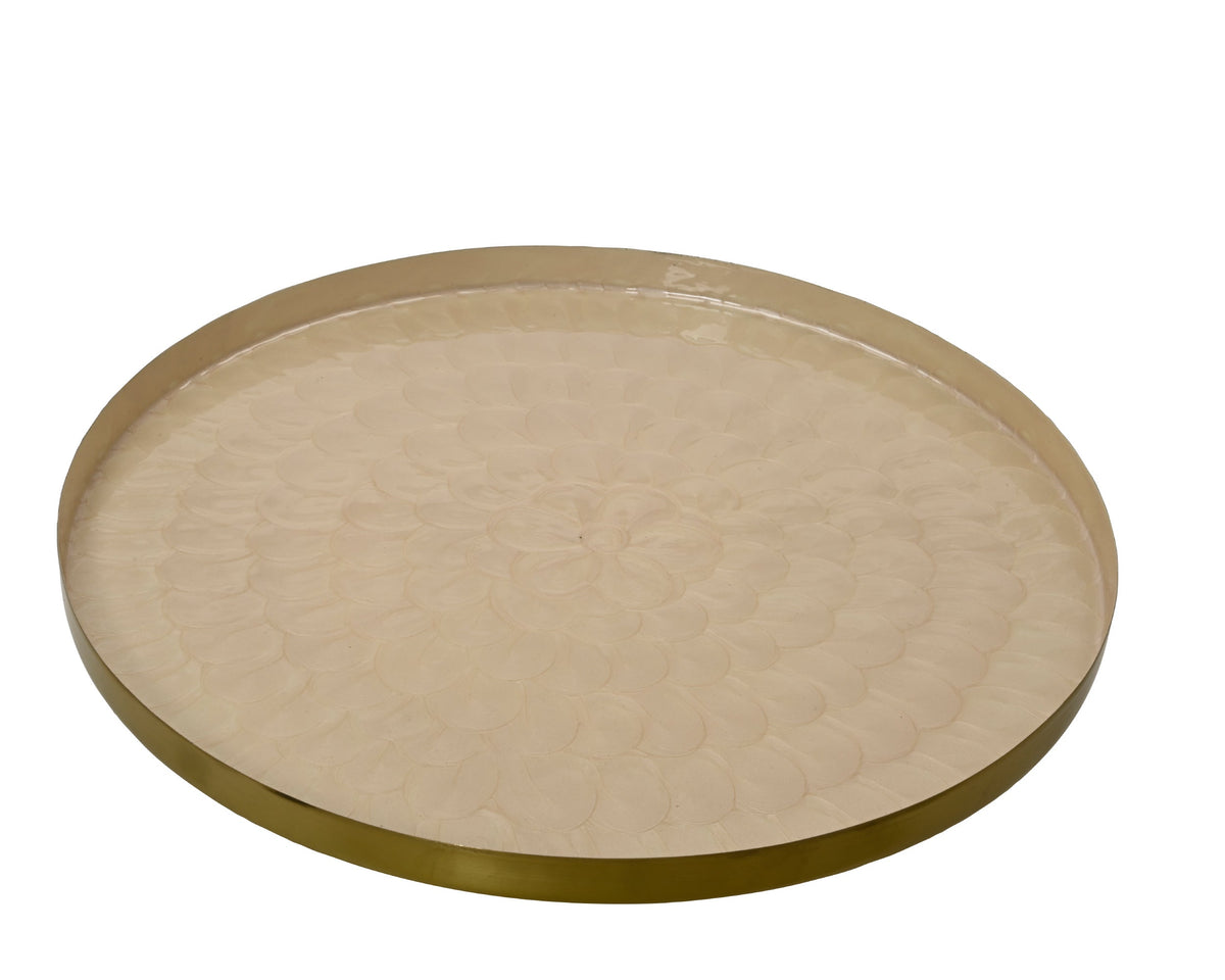 bord ijzer enamel yes ivoor d.48cm x h.2cm