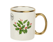mok porselein decal the rim with gold electroplated groen/kleur(en) d.8cm x h.9.9cm