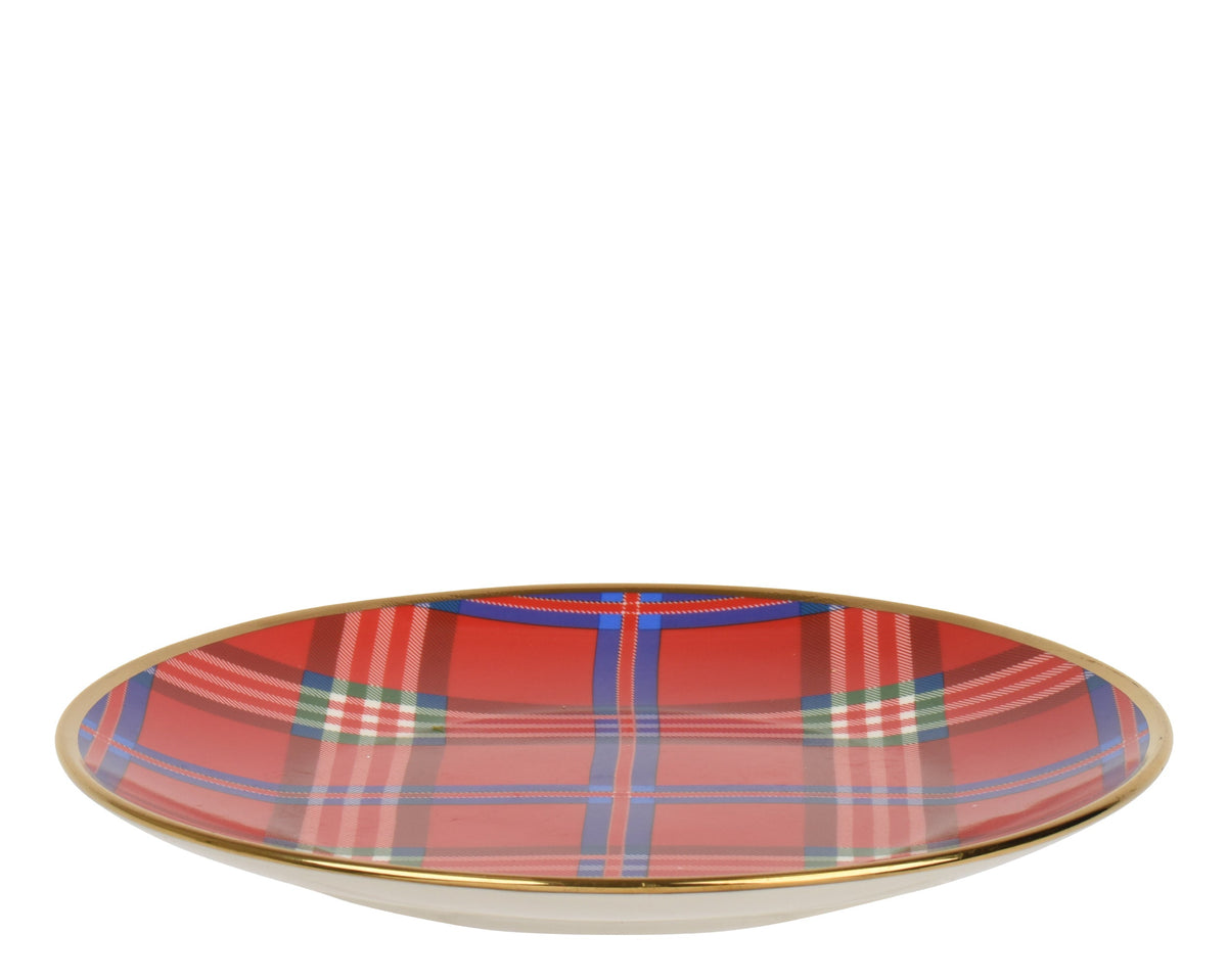 dinerbord porselein decal the rim with gold electroplated rood/kleur(en) d.27cm x h.2.7cm