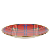 ontbijtbord porselein decal the rim with gold electroplated rood/kleur(en) d.20.5cm x h.2.3cm