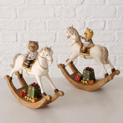 figuur henry, 2 ass., beer, schommelpaard, h 22,00 cm, synthetische hars, brn, wt, grs