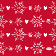 servetten winter flakes hearts 3-laags tissue 24 x 24 cm