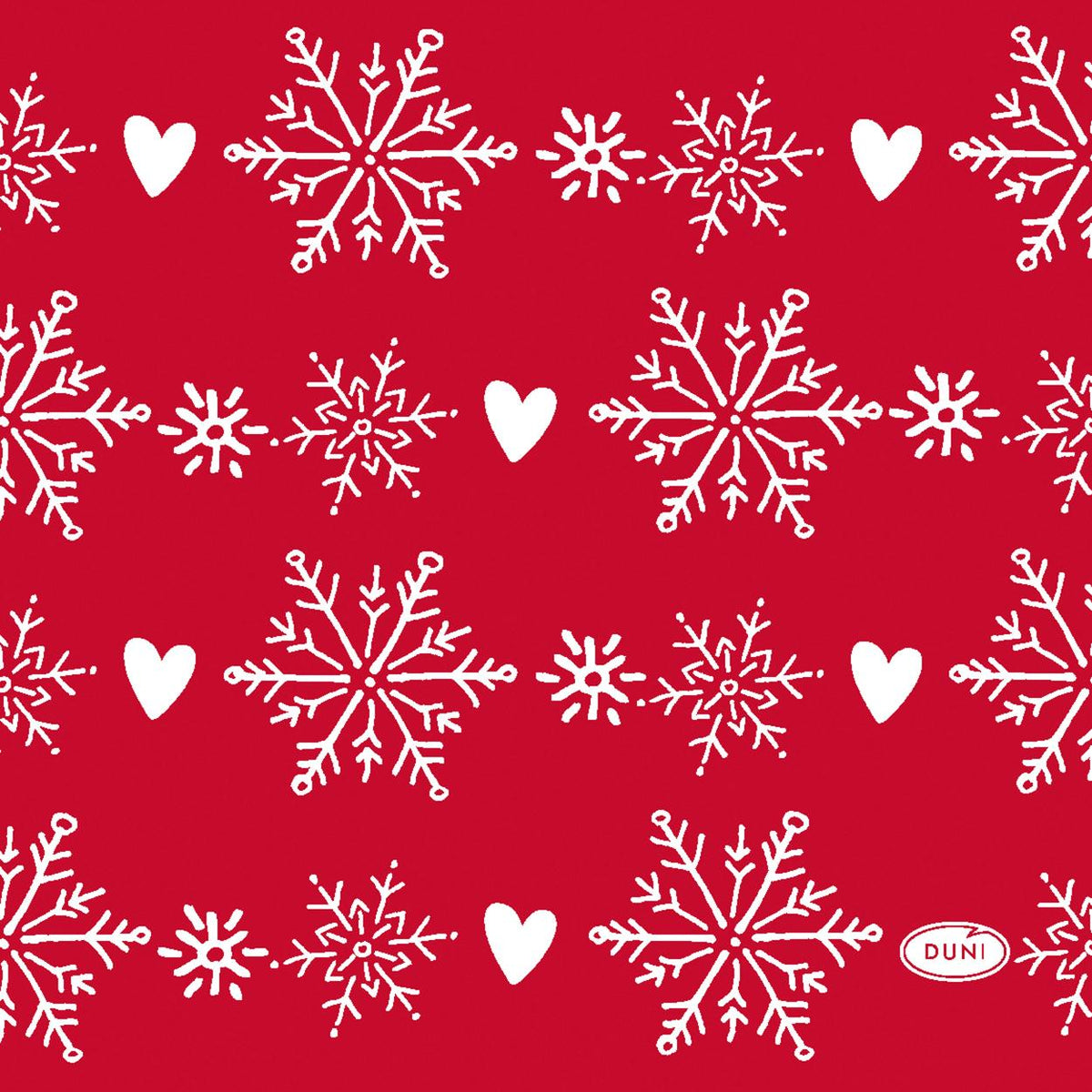 servetten winter flakes hearts 3-laags tissue 24 x 24 cm