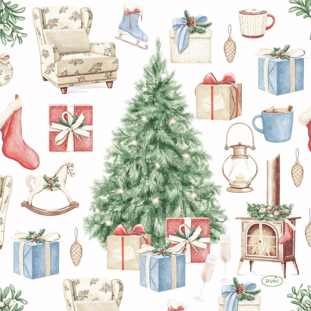 servetten tree and gift 3-laags tissue 33 x 33 cm
