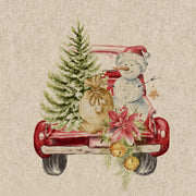 servetten car snowman  2-laags recycled tissue 33 x 33 cm