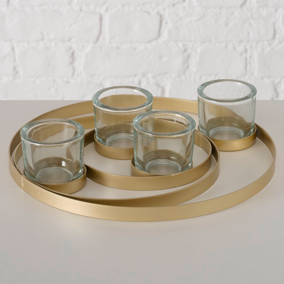 theelichthouder myran, rond, h 7,50 cm, ijzer, gls, effen