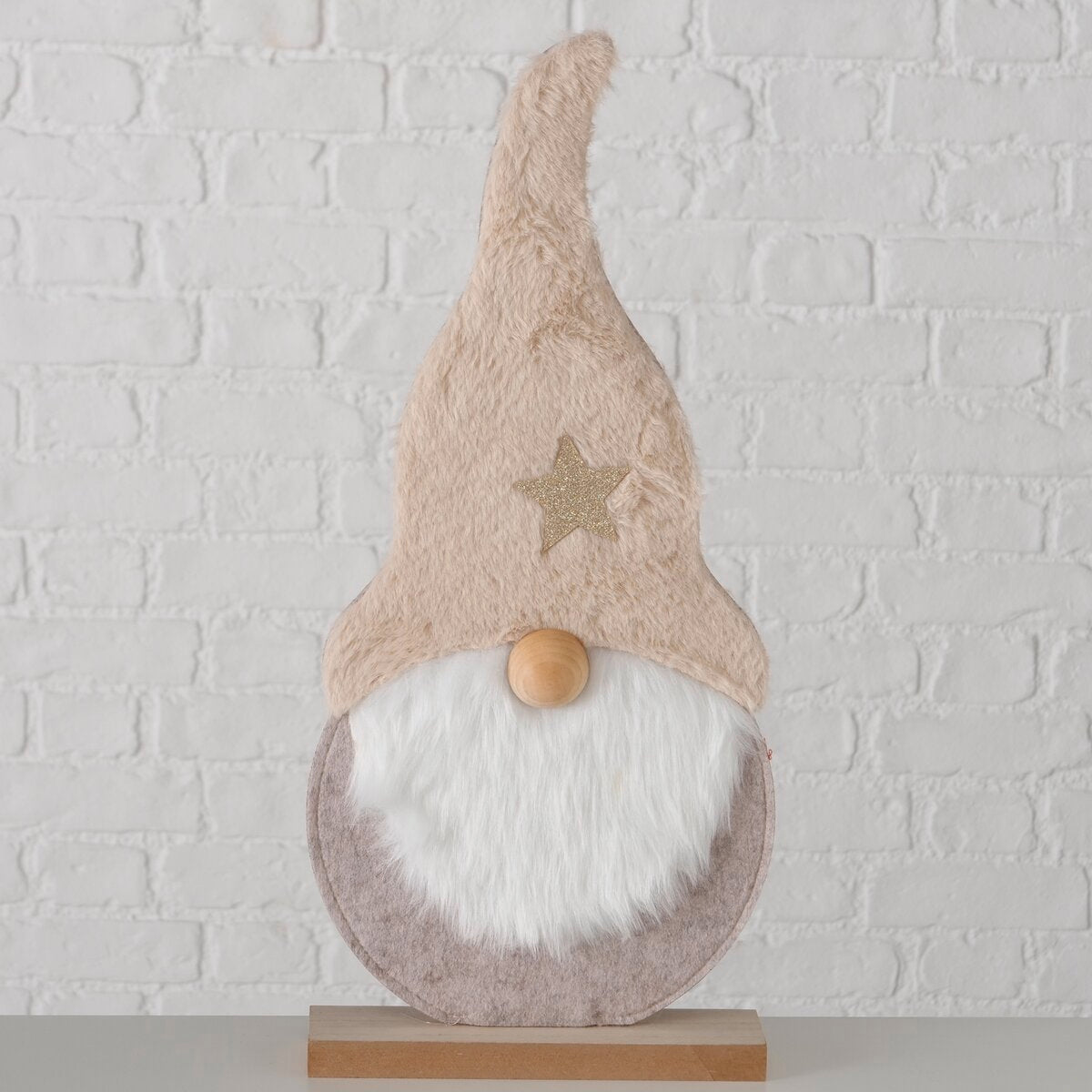 figuur velor, kabouter, h 50,00 cm, mdf, polyester, bg, wt