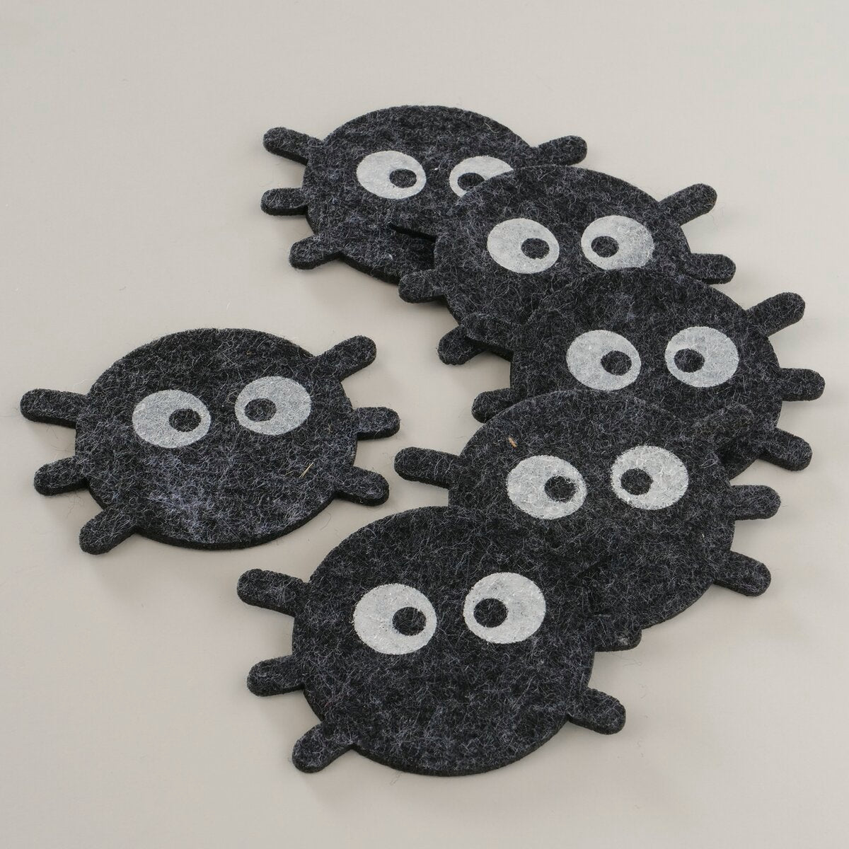 onderzetter spooky, 6 dlg., d 10,00 cm, jute, polyester, nee, effen