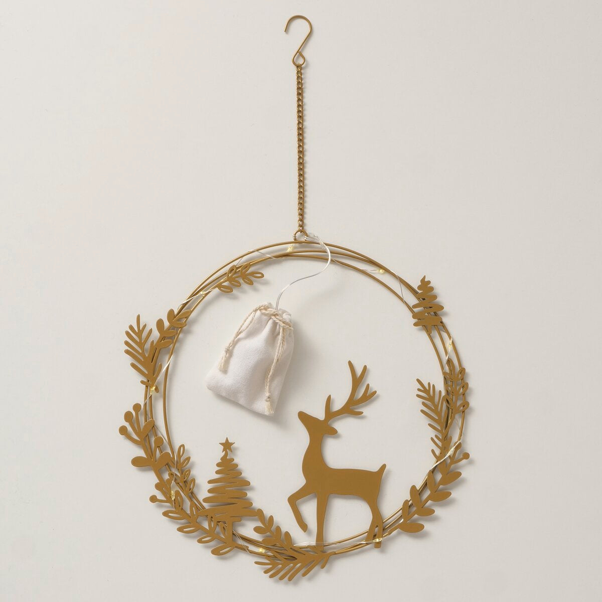 decoratieve hanger cervo, hert, rond, zlvrden, ring, led, l 30,00 cm, h 0,50 cm