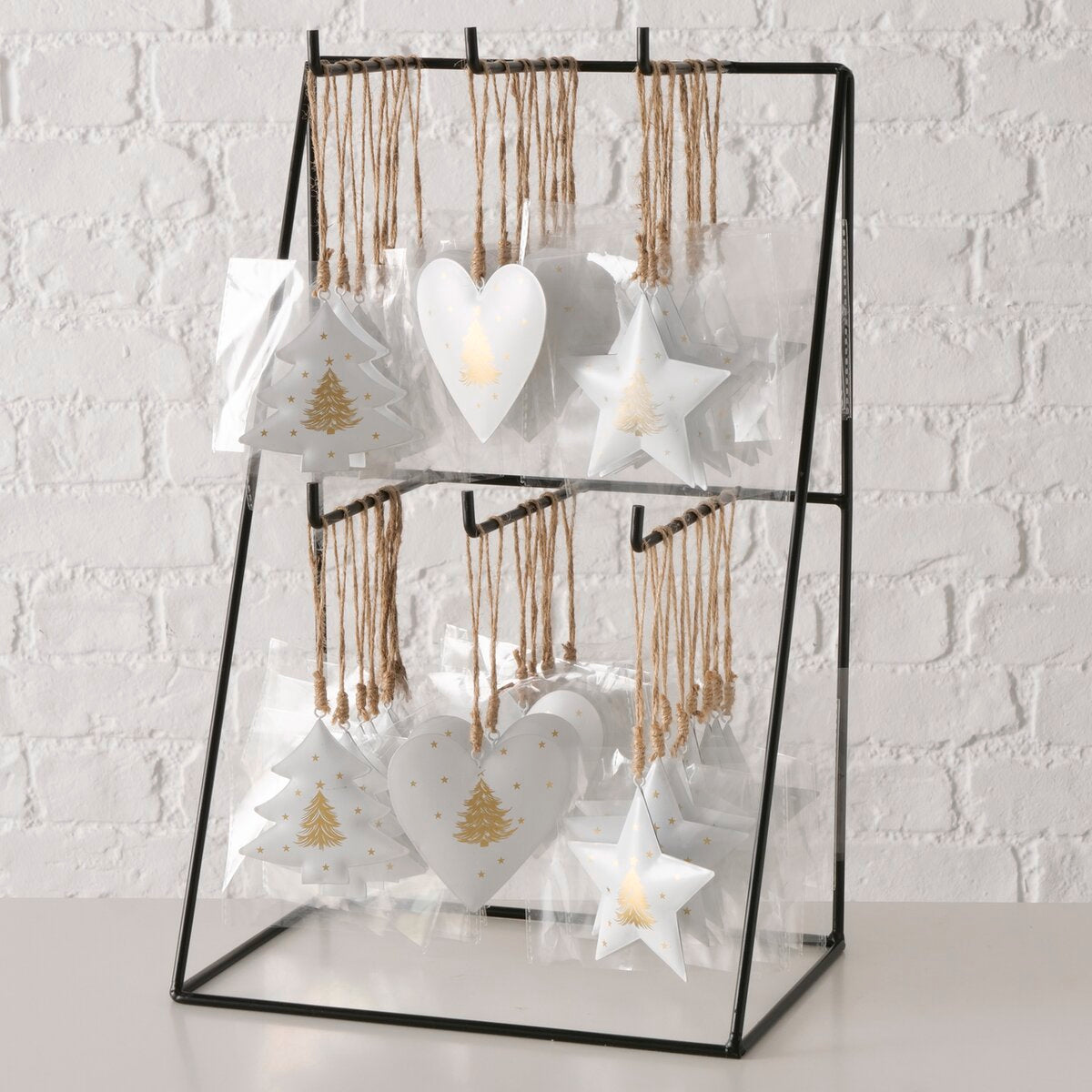 kersthanger stella, 6 ass., hart, ster, kerstboom, goederenhouder, l 9,00 cm, h 0,50 cm