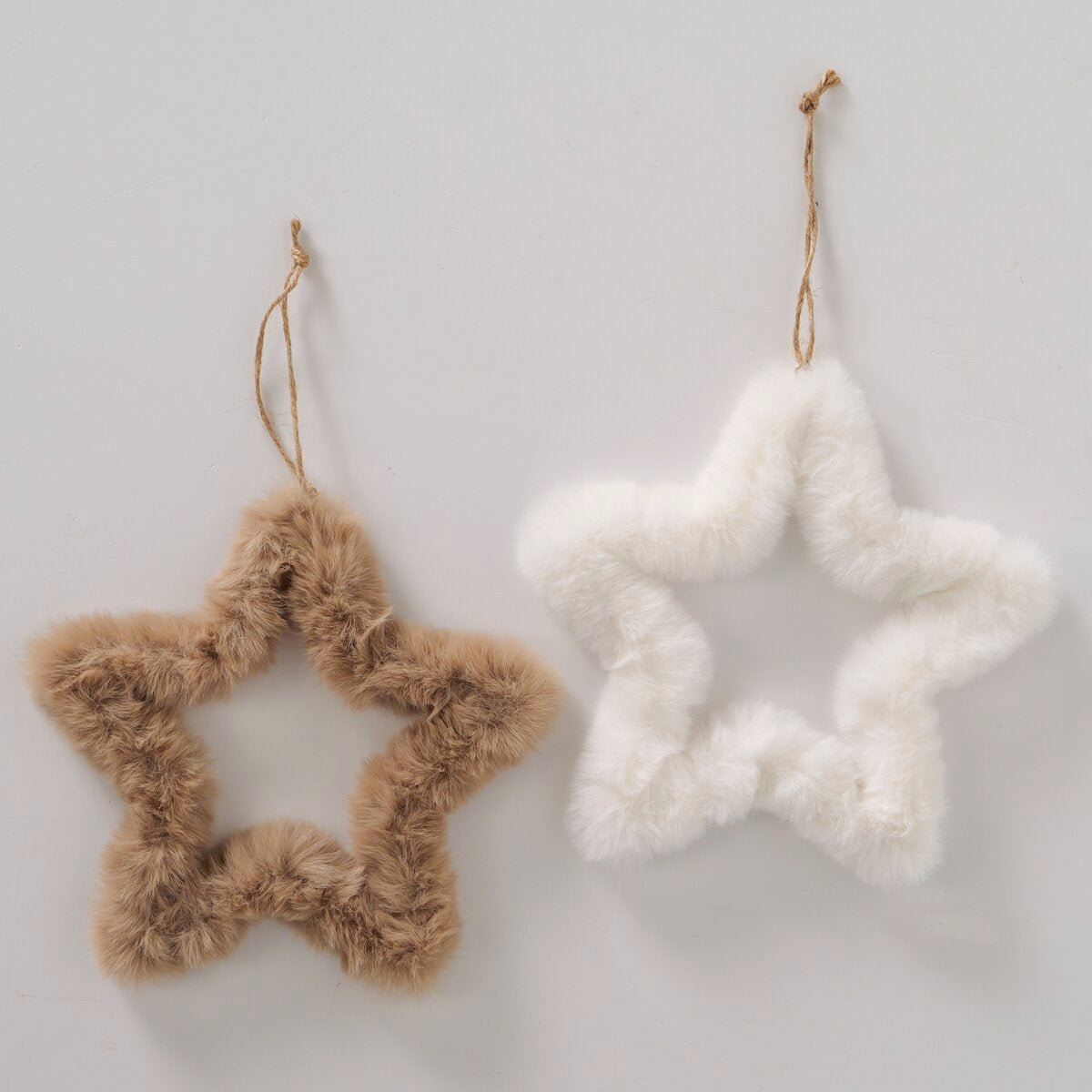 decoratieve hanger furry, 2 ass., ster, l 22,00 cm, h 22,00 cm, hangvoorziening