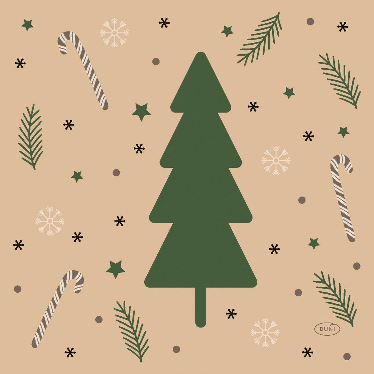 servetten natural yuletid 3-laags tissue 33 x 33 cm