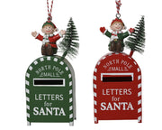 mailbox ijzer poly elf plastic tree 2col ass assortie l.6.5cm x w.3.2cm x h.14.5cm