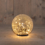 bal  crackle glas oplaadbaar 30led classic 15cm inclusief usb kabel
