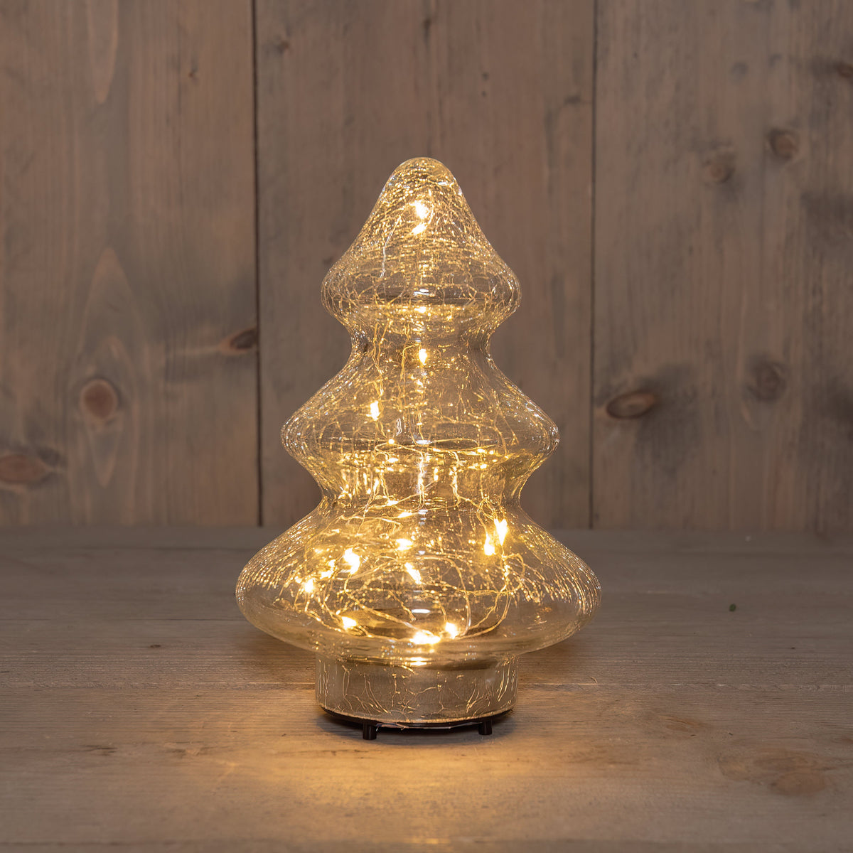 boom crackle glas oplaadbaar 20led classic 13x21cm inclusief usb kabel