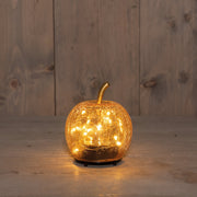 appel  crackle amber glas oplaadbaar 15led classic 11x12cm inclusief usb kabel