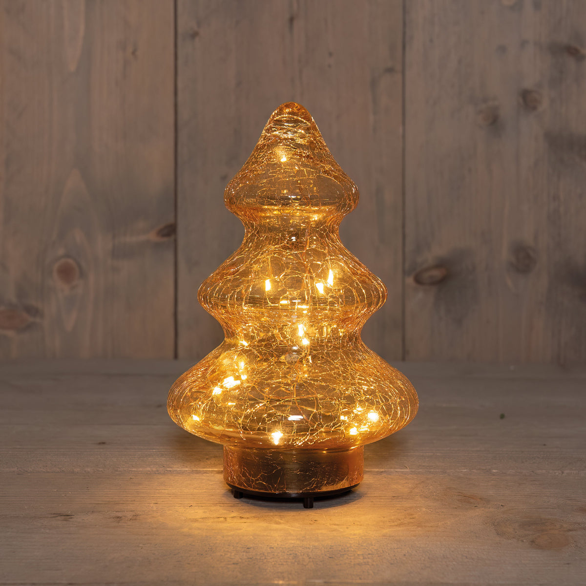 boom crackle amber glas oplaadbaar 20led classic 13x21cm inclusief usb kabel
