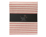 tafelkleed katoen rectangular n/a with stripe in lurex yarn rood/wit l.240cm x w.140cm x h.0.1cm