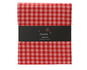 tafelkleed katoen rectangular n/a with check with lurex yarn rood/wit l.240cm x w.140cm x h.0.1cm