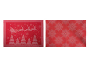 placemat kerst rood 30x45cm display 2-ass