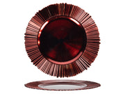 onderbord streep rand metallic rood ø33cm