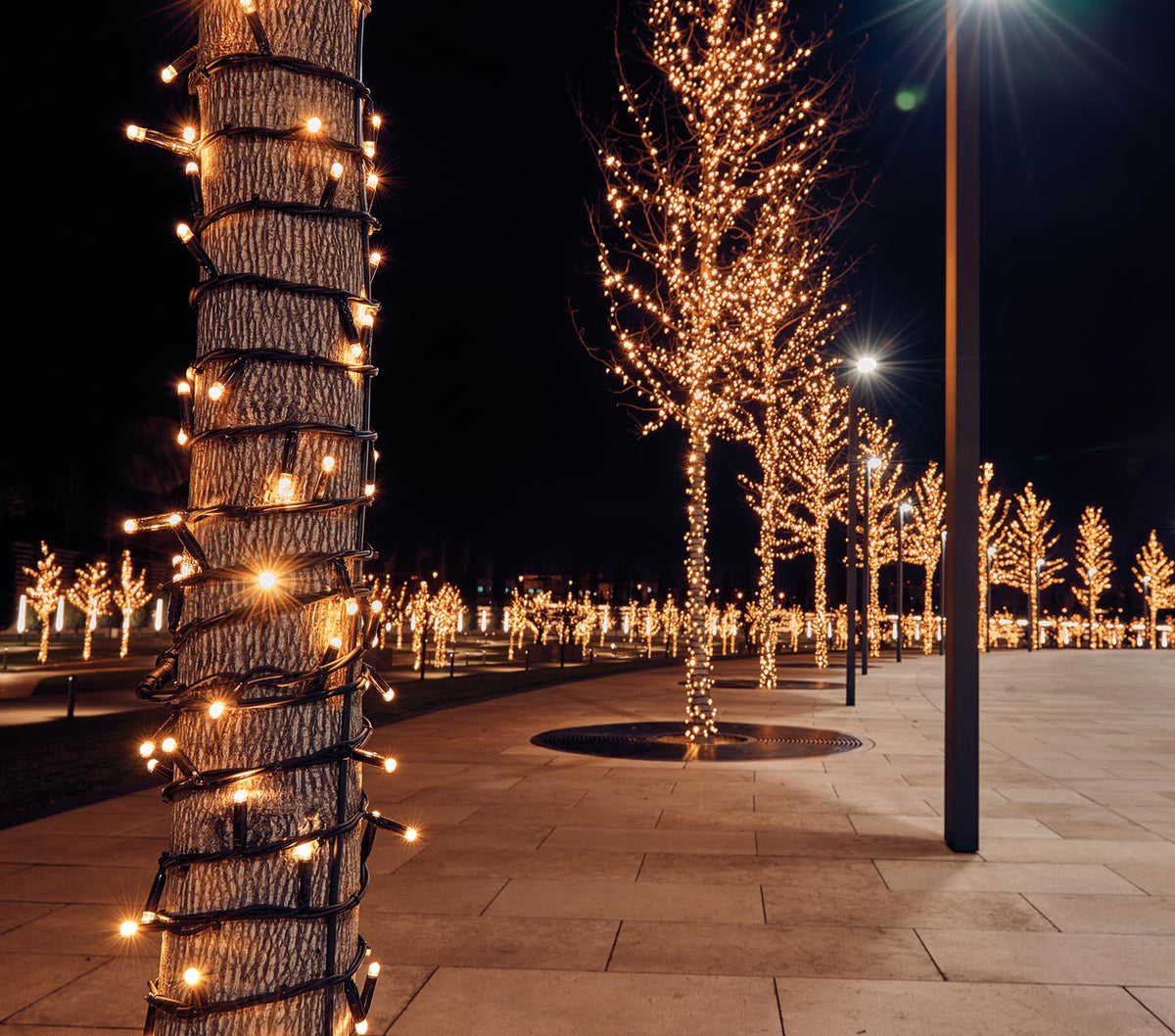connect de luxe 100led warm wit 10m, 10cm afstand tussen de leds, rubber kabel zwart