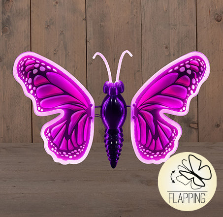 led vlinder roze 40cm bewegende vleugels - 5mtr aanloopsnoer - ip44 transformer - colourbox