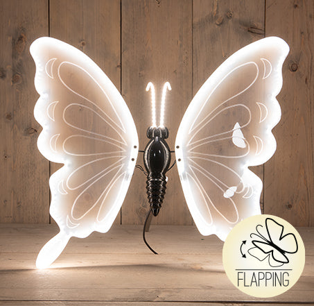 vlinder led warm wit 60cm bewegende vleugels - 5mtr aanloopsnoer - ip44 transformer - colourbox