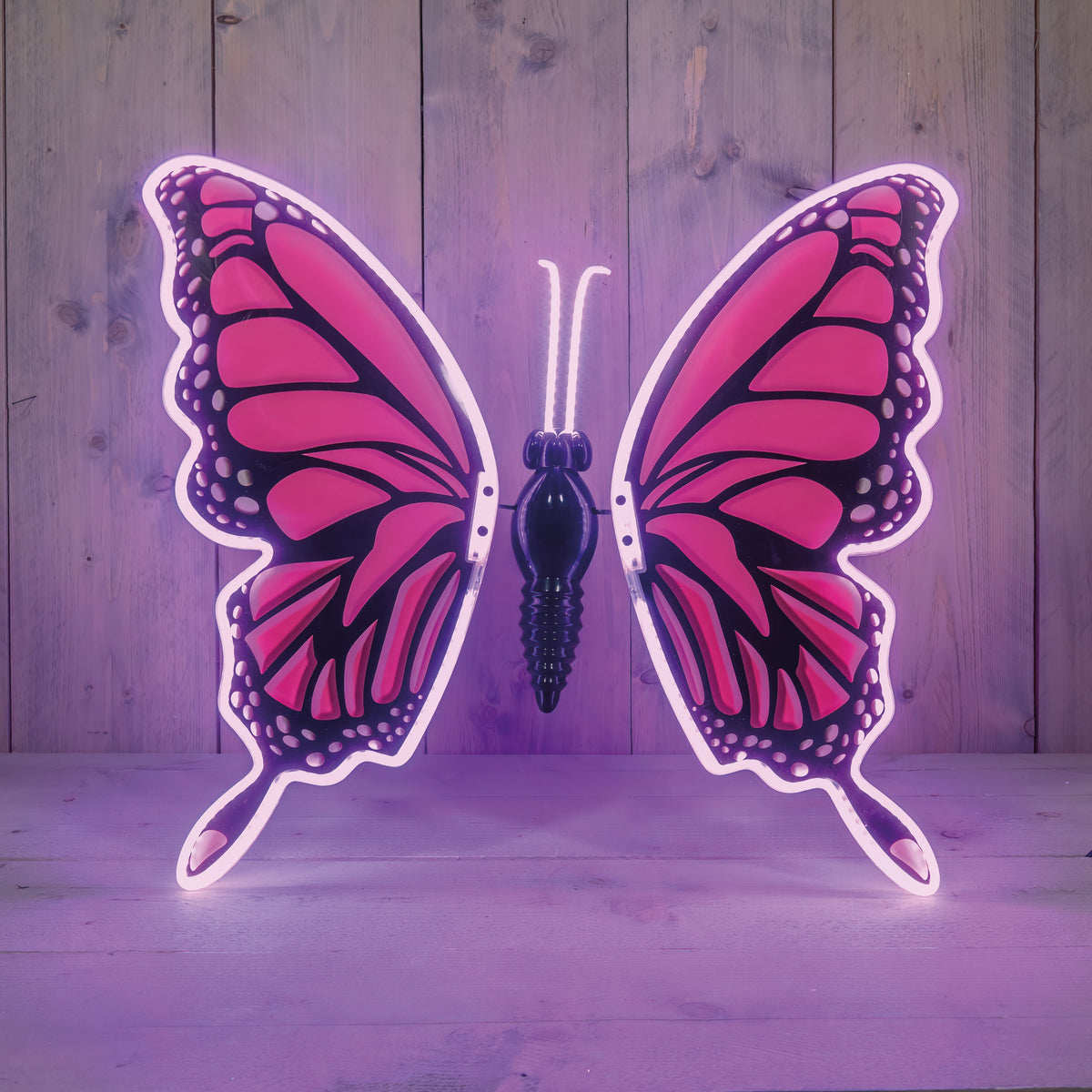 vlinder roze led warm wit 60cm bewegende vleugels - 5mtr aanloopsnoer - ip44 transformer - colourbox