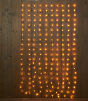 gordijnverlichting draad transparant 200l 100x200cm led classic warm 10 streng 5m aanloopsnoer - ip44 trafo aan / 8/16u timer / uit / dimmer