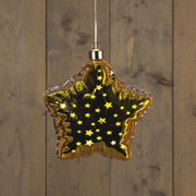 ballon ster led glas led op batterij 17.5x8.5x17.8cm goud