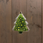 ballon boom led glas op batterij 12.5x7x16cm groen