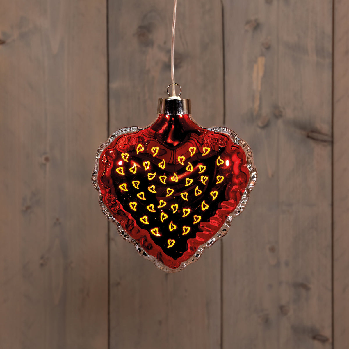 ballon hart led glas op batterij 14.8x7x15.5cm rood