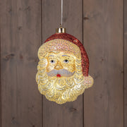 kerstman glas led op batterij 11x14.5x18.5cm