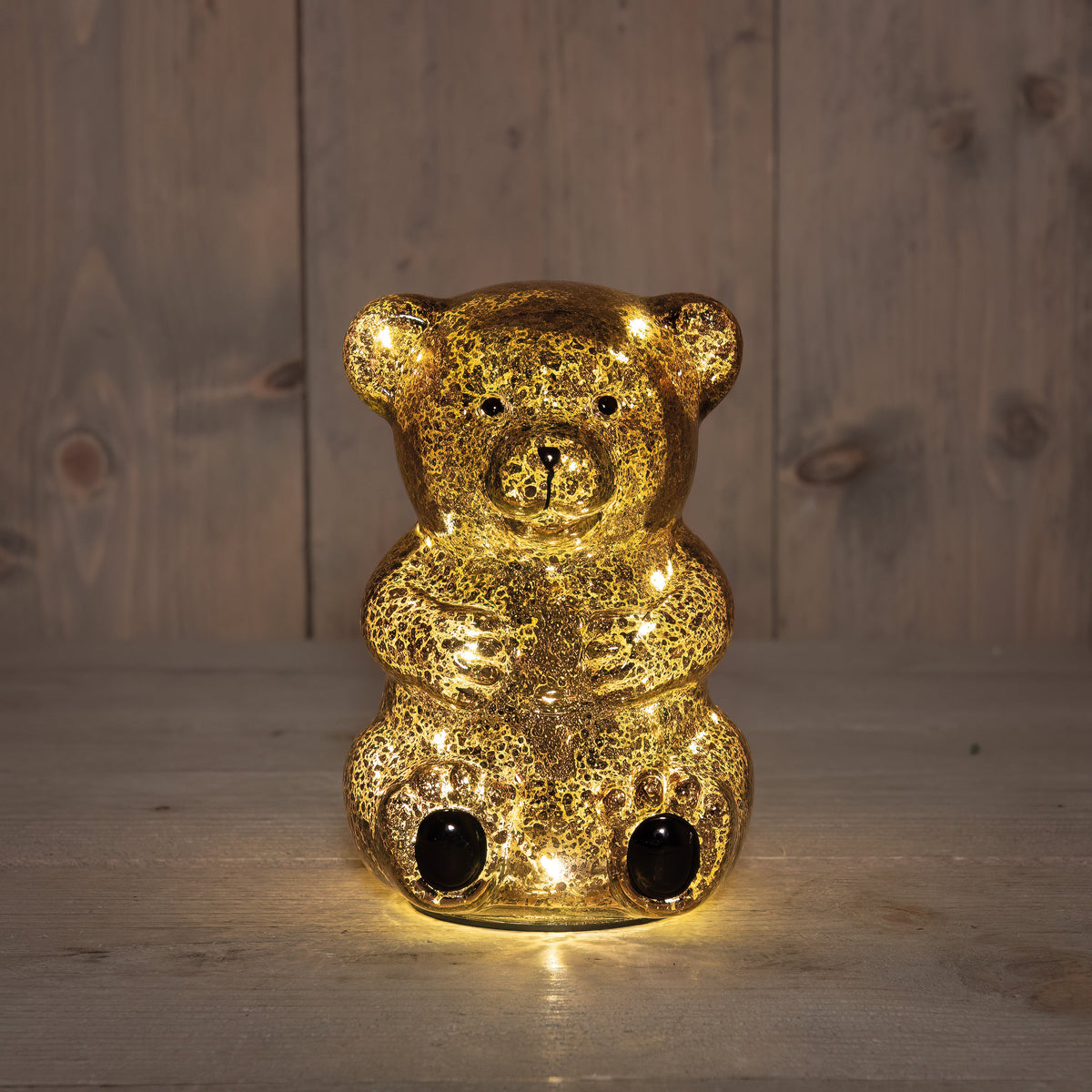 beer glas led 11x10.5x16.5cm  metallic bruin