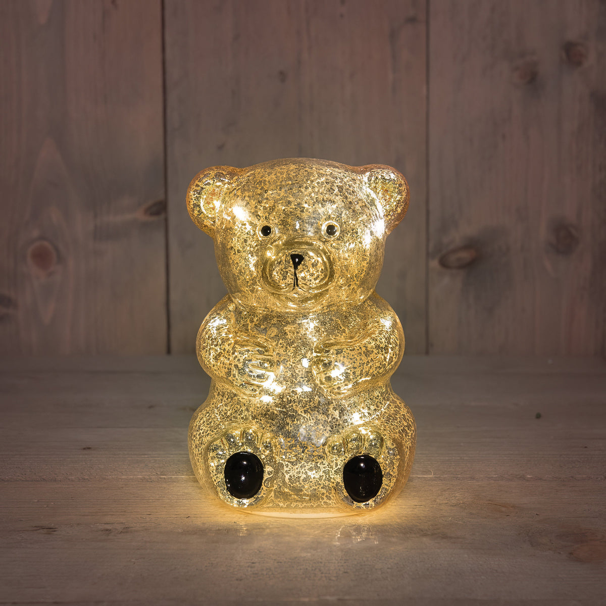 beer glas led 11x10.5x16.5cm metallic goud