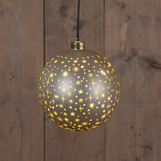 bal glas draaiend led op batterij 15cm champagne