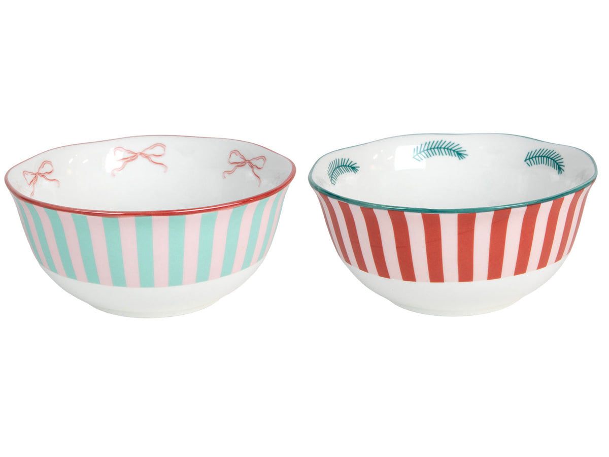 schaaltje "kerststrikken" ø14cm 2 assorti