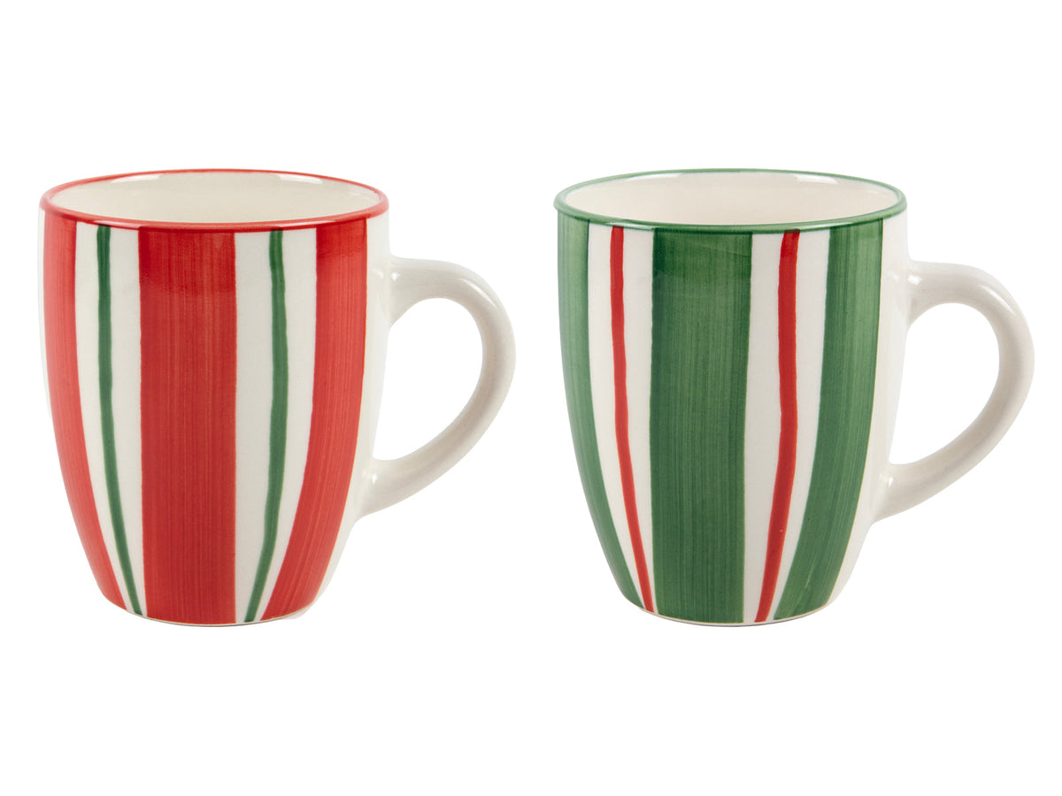 koffiemok m oor, kerst rood groen 340ml 2ass 340ml