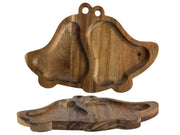 serveerplank kerstklokjes acacia 23,5x16,1x1,5cm